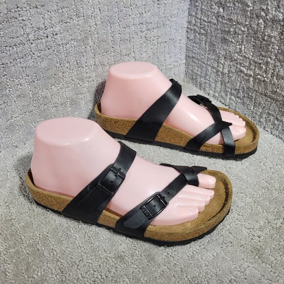 Birkenstock Mayari Unisex Size EU 37 US L6 M4 R Black Birko-Flor Slide Sandals. - Picture 3 of 11
